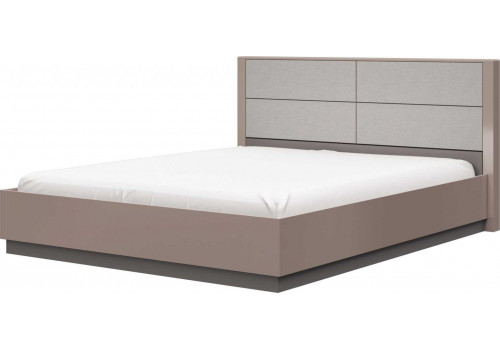 ВИВА кровать двойная  без металлокаркаса  (Мокко глянец / Текстиль / Латте)