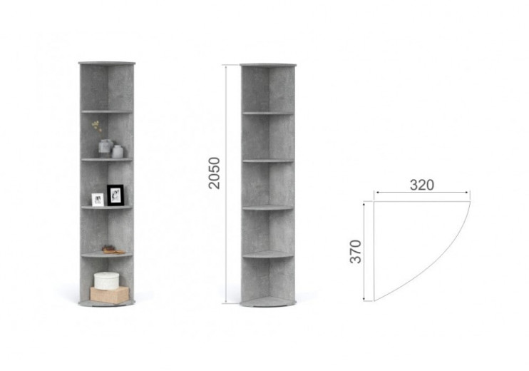  Прихожая Виола Стеллаж угловой Ателье светлый