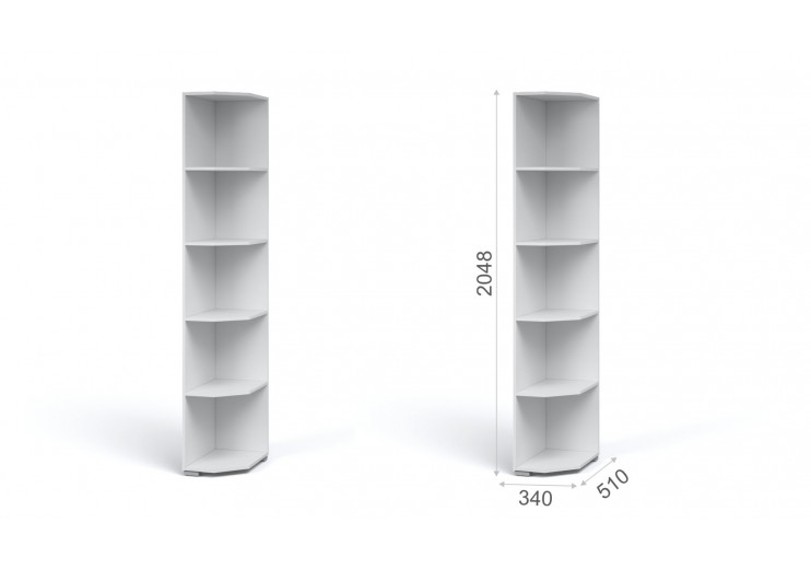  Система Лацио Угловое окончание Белый/Белое дерево