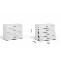                     Система Лацио Комод 4ящ  Белый/Белое дерево