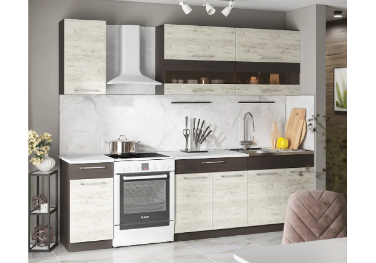 кухня Маша венге/дуб крафт белый  2 метра