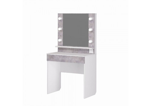 Акцент №12 (Стол туалетный,ФУР.+ПОДСВЕТ.) (белое сияние/цемент светлый)				