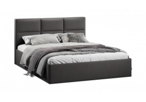 Стелла кровать мягкая с подъемным механизмом (велюр графит)