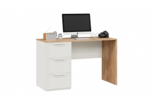 Стол письменный "Стелла" (белый холст/белый жемчуг/яблоня беллуно)