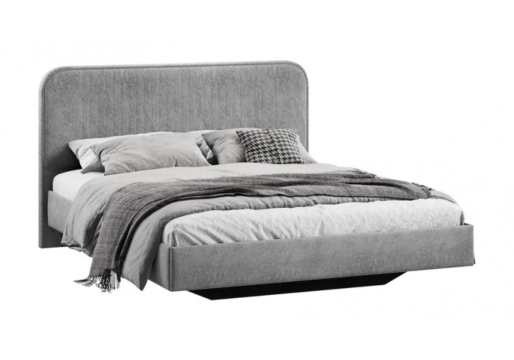 Кровать без ПМ «Тиффани» Тип 1 (без подъемного механизма) Микровелюр Wellmart Silver