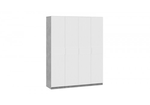 Шкаф комбинированный с 4-мя дверями «Хилтон» Ателье светлый, Белый матовый