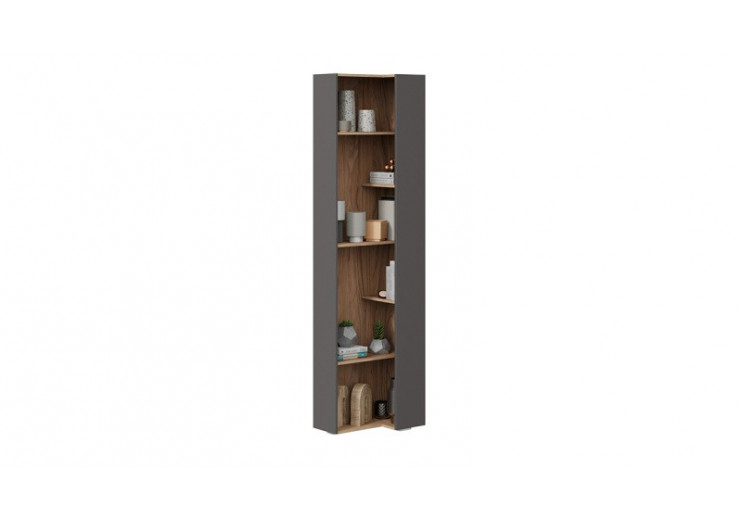 Стеллаж торцевой «Порто» Яблоня Беллуно, Графит софт