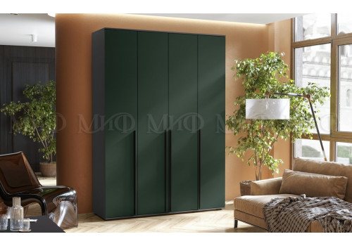 Шкаф Норд 4-х створчатый (изумруд/графит)