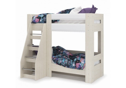 Кровать двухъярусная Симба дуб белфорт - белый глянец