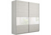 Шкаф-купе Прайм 2-х дверный (3 секции ДСП/стекло белое) ясень Анкор светлый